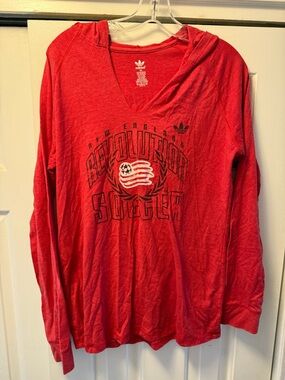 Adidas New England Revolution MLS Soccer V Neck Long Sleeve Shirt Women’s XL